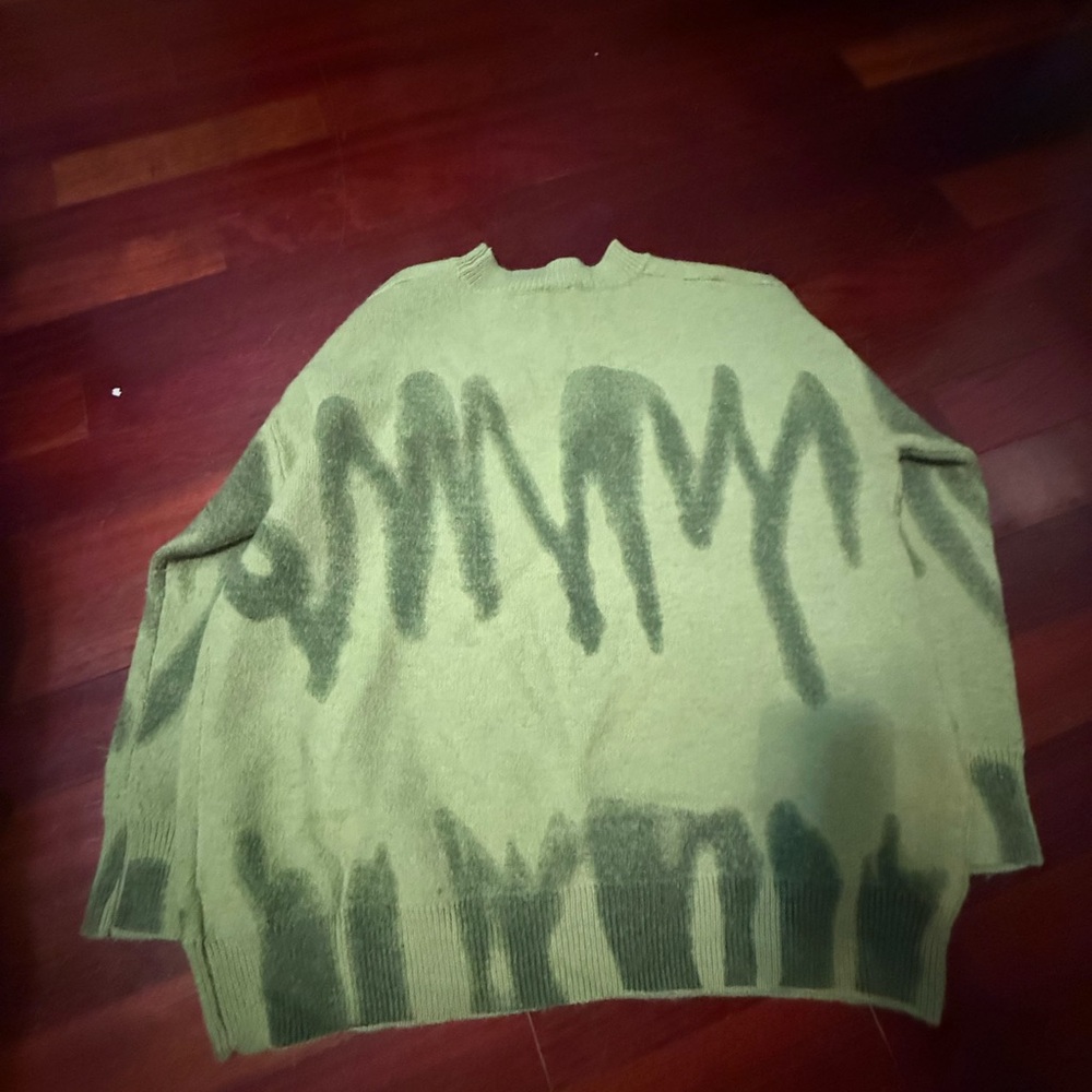 Womens Green Patterned Sweater - image 2